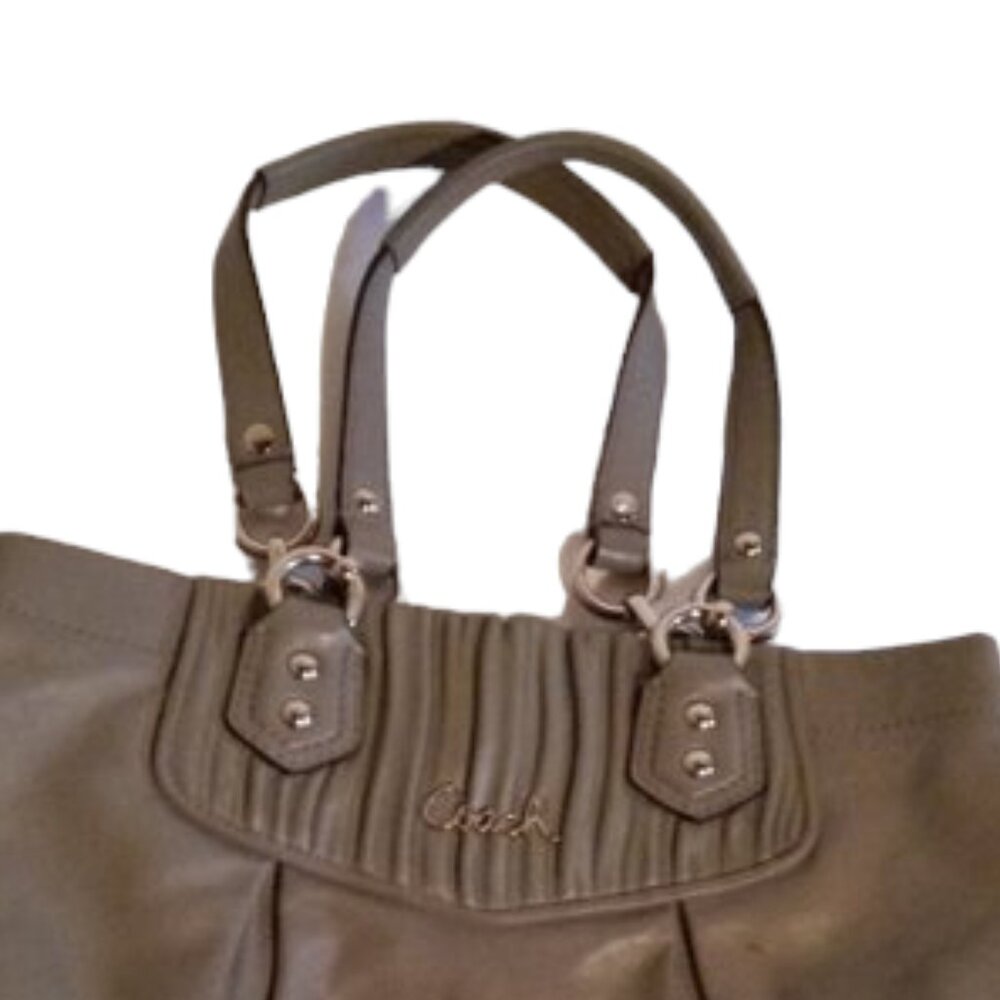 Coach Ashley Satchel leather gray purse - Picture 3 of 14